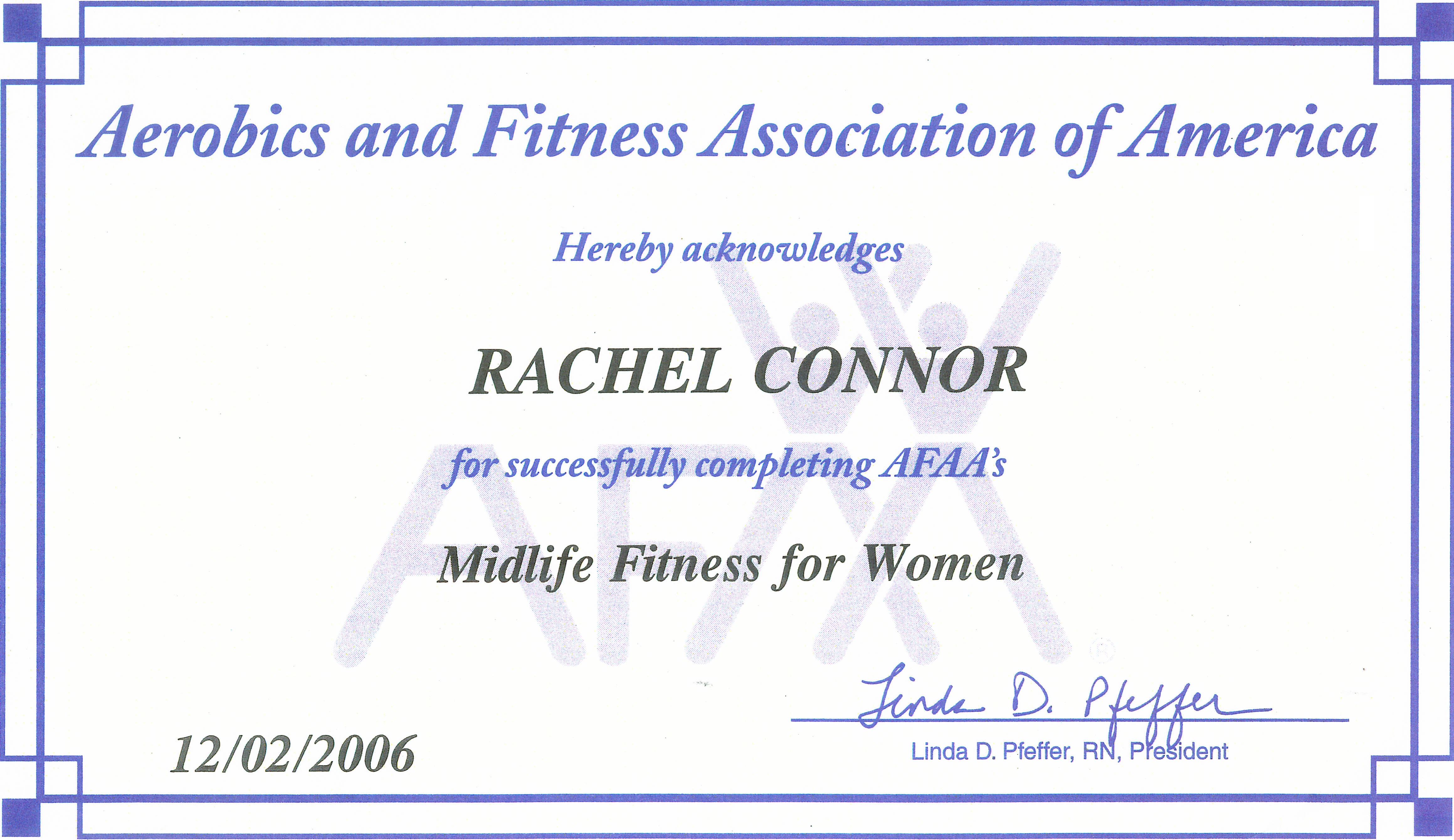 Midlife Fitness for Women Certificate